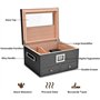 PGPAYH Étui à cigares, boîte à cigares, Porte-cigares, Cave à cigares, Cave à cigares avec hygromètre numérique et humidificateu
