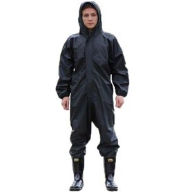 Hommes Imperméables Combinaisons à Capuchon Combinaisons de Pluie Vêtements de Travail Peinture Pulvérisation Noir XL