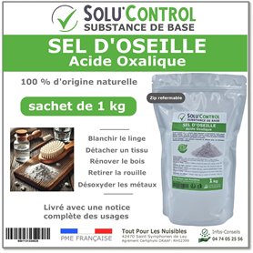 Sel d’Oseille 1 kg - Acide Oxalique 100% Naturel - Blanchir