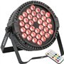IBIZA LIGHT - Pack de 2 Projecteurs Par THINPAR-36X1W-RGB - DMX Télécommande LED Extra-plats Soirée Dj Fête Club Discothèque