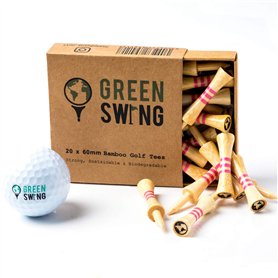 Green Swing Édition Naturelle de 60 mm Tees de Golf Unisexe