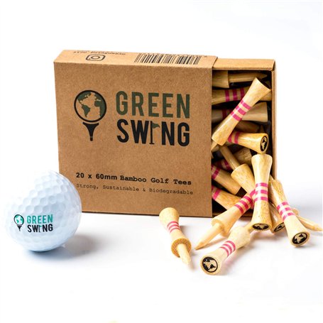 Green Swing Édition Naturelle de 60 mm Tees de Golf Unisexe