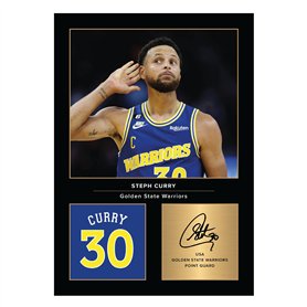 Icons Wall Art Photo imprimée de Steph Curry - Format A4 - Cadeau pour les fans de basket-ball - Reproduction numérique - Sans c