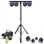 Mooving Light & Sound - Pack Pied Lumière ML-SUPPORT-DJLIGHT réglable - 4 projecteurs Par RGB - Machine à fumée - Fête Anniversa