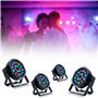 Mooving Light & Sound - Pack Pied Lumière ML-SUPPORT-DJLIGHT réglable - 4 projecteurs Par RGB - Machine à fumée - Fête Anniversa