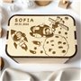Boîte à souvenirs bébé personnalisée avec nom | Joie de cadeau personnalisée pour naissance ou baptême | Caisse en bois avec gra
