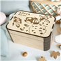Boîte à souvenirs bébé personnalisée avec nom | Joie de cadeau personnalisée pour naissance ou baptême | Caisse en bois avec gra