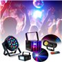 Mooving Light & Sound - Pack Lumière Pied réglable ML-SUPPORT-DJLIGHT - 5 jeux de lumières - Fête maison anniversaire