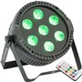 Ibiza Light - Pack de 2 Projecteurs THINPAR7x6-RGBW ParLEDS DMX Télécommandes Extra-plats - Soirée Fête Bar Club Discothèque Amb