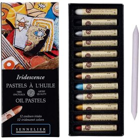 Sennelier Pastels à Huile Iridescent 12 Couleurs - Made in France ET ESTOMPE