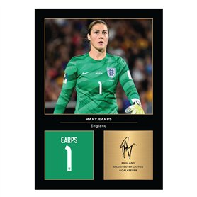 Icons Wall Art Photo imprimée A4 signée Mary Earps Lionesses - Cadeau pour les fans d'Angleterre - Reproduction numérique - Sans