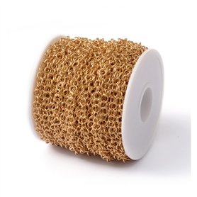 Aqxyedc 10m / rouleau 5x0.8mm 304 chaînes en acier inoxydable rolo chaîne à chaîne Belcher à chaîne avec bobine for DIY Bracelet