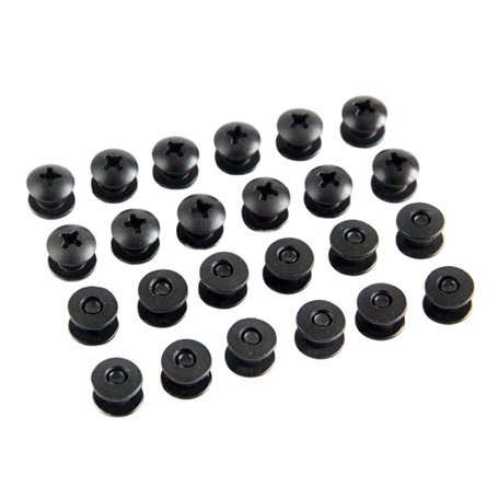 AQXYWAZQ Lot de 24 vis à tête cruciforme Courtes en Acier Noir