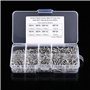 Fafeicy 800pcs M2 Vis Autotaraudeuses à Tête Plate Assortiment Kit, M2 x 4/5/6/8/10/12/16/20mm, M2 Vis à tête cylindrique avec B