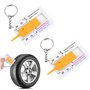 Lot de 2 jauges de profondeur de profil de pneu 0-20 mm en plastique - Plage de mesure de la jauge de profil des pneus - Portabl