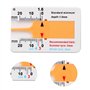 Lot de 2 jauges de profondeur de profil de pneu 0-20 mm en plastique - Plage de mesure de la jauge de profil des pneus - Portabl
