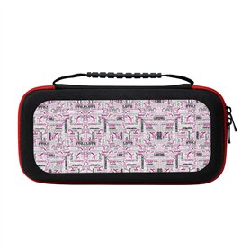 Étui de transport rigide et portable avec imprimé rouge pour cartes de jeu