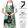 HTTUP Tablier de cuisine imperméable avec poches pour cuisine et pâtisserie Motif teckel 71 x 83 cm Noir Taille unique, Noir/bla