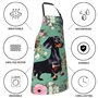HTTUP Tablier de cuisine imperméable avec poches pour cuisine et pâtisserie Motif teckel 71 x 83 cm Noir Taille unique, Noir/bla