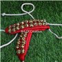 Art Of Creation Kathak Dancing Ghungroo Bells 2 lignes rouges rembourrées indien classique instrument de musique pour bracelet d