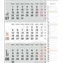 Agenda mural 2024 2024 orange pratique avec curseur de date, calendrier de bureau avec colonne de notes et aperçu de l'année, ca