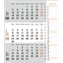 Agenda mural 2024 2024 orange pratique avec curseur de date, calendrier de bureau avec colonne de notes et aperçu de l'année, ca