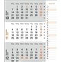 Agenda mural 2024 2024 orange pratique avec curseur de date, calendrier de bureau avec colonne de notes et aperçu de l'année, ca