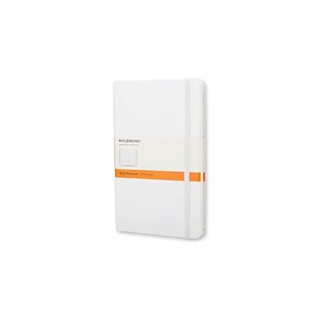 Moleskine - Carnet de Notes Classique Papier à Rayures - Journal Couverture Rigide et Fermeture par Elastique - Couleur Blanche