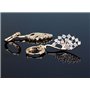 Crystalline Azuria Femme Pendantes Boucles d'Oreilles Paonne 18ct Plaqué Or Jaune avec Cristaux Blancs en Zircone