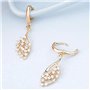 Crystalline Azuria Femme Pendantes Boucles d'Oreilles Paonne 18ct Plaqué Or Jaune avec Cristaux Blancs en Zircone