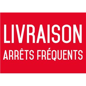 Autocollant vinyl - Livraison Arrêts fréquents - L.210 x H.297mm