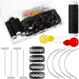85 Pièces Ensemble de Fabrication de Perruque Pinces d'Extensions de Cheveux