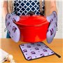 YYHHAOFA Ensemble de gants de cuisine et maniques Blueberry Cake - Isolation épaisse et anti-brûlure - 2 gants isolants et un ta
