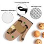 YYHHAOFA Cartoon Donkey Lot de 4 gants de cuisine isolés et maniques pour une protection anti-brûlure épaisse et durable