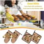 YYHHAOFA Cartoon Donkey Lot de 4 gants de cuisine isolés et maniques pour une protection anti-brûlure épaisse et durable