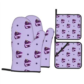 YYHHAOFA Blueberry Cake Lot de 4 maniques isolantes pour cuisine et pâtisserie pour une protection anti-brûlure épaisse et durab