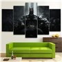 IIIUHU Impression sur Toile 5 Parties Tableau Salon Moderne XXL Mur Art Batman Throne Le Chevalier Noir Décorations Murales HD I