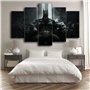 IIIUHU Impression sur Toile 5 Parties Tableau Salon Moderne XXL Mur Art Batman Throne Le Chevalier Noir Décorations Murales HD I