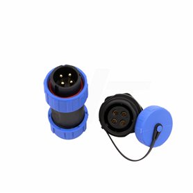 HangTon HE21 Connecteur circulaire en plastique étanche à 4 broches 30 A mâle femelle