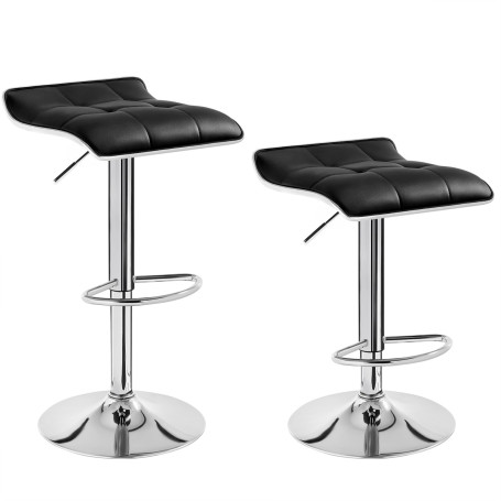WOLTU Tabouret de Bar Lot de 2, Chaises de Bar, Tabourets de Comptoir avec Repose-Pieds, Réglable en Hauteur, Pivotant à 360°, e