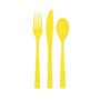 Unique-Neon Yellow Assorted Plastic Cutlery I Pack of 18 Lot de Couverts en Plastique Réutilisables Pour 6 Invités-Jaune Néon-18