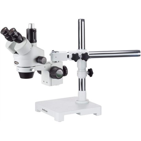 Microscope stéréo trinoculaire sur bras avec perche Zoom 7x-45x