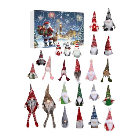 Calendrier de l'Avent 2024 Gnome – 24 jours Gnomes Calendrier de compte à rebours de Noël Adorable calendrier de l'Avent contien