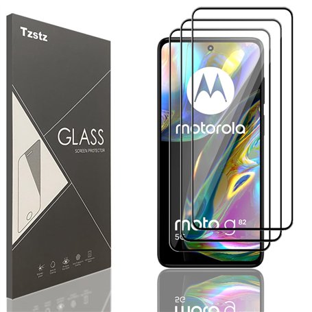 Tzstz 3 Pièces Verre Trempé D'écran Protecteur pour Motorola Moto G52/G82 6.6" Dureté 9H Anti Rayures HD Film de Protection D'éc
