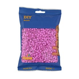 Hama Perlen 201-08 – Sachet Repasser avec Environ 3000 Perles de Bricolage Midi de 5 mm de diamètre en Rose Pastel