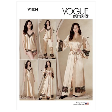 Vogue Patterns V1834B5 Patrons de vêtements de nuit en papier pour femme Tailles 36 à 44