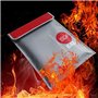 Sac de Documents Sécuritaire Ignifugé pour Argent 38x28cm Caisses à Monnaie Non-Démangeant Enduit de Silicone Sac étanche étanch