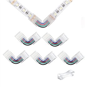 YUTOKEER Lot de 5 connecteurs LED à 5 broches 12 mm RGBW pour bande à bande sans fil - Adaptateur sans soudure - Connecteurs d'e