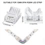 YUTOKEER Lot de 5 connecteurs LED à 5 broches 12 mm RGBW pour bande à bande sans fil - Adaptateur sans soudure - Connecteurs d'e