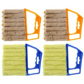 Zliger 4 Pièces Brosse de Nettoyage Stores Volets Duster Lattes Nettoyant à Poussière Accessoire de Nettoyage Stores Brosse de N